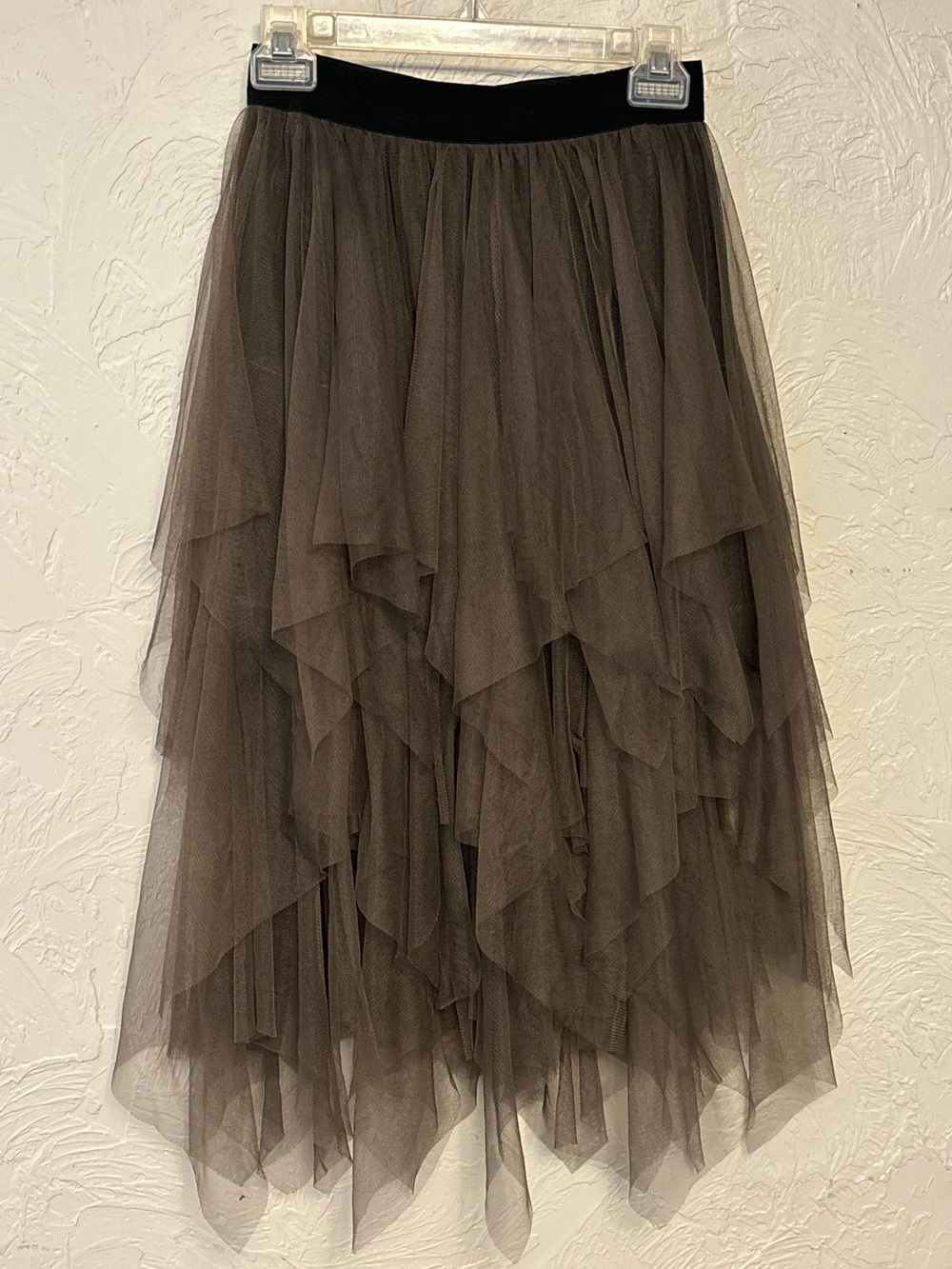 Tiered Tulle Midi Skirt - Dark Green
